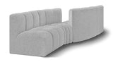 Arc Boucle Fabric 4pc. Sectional Grey from Meridian - Luna Furniture