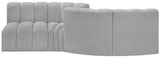 Arc Boucle Fabric 4pc. Sectional Grey from Meridian - Luna Furniture