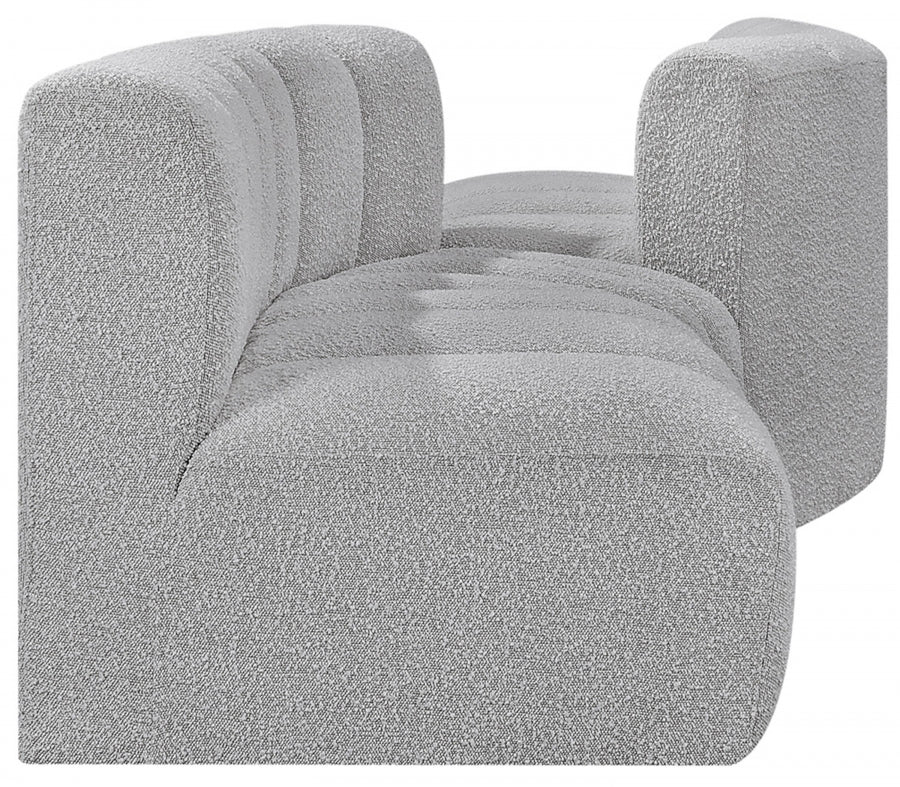 Arc Boucle Fabric 4pc. Sectional Grey from Meridian - Luna Furniture