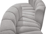 Arc Boucle Fabric 4pc. Sectional Grey from Meridian - Luna Furniture