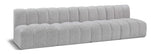 Arc Boucle Fabric 4pc. Sectional Grey from Meridian - Luna Furniture