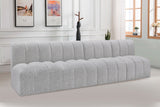 Arc Boucle Fabric 4pc. Sectional Grey from Meridian - Luna Furniture