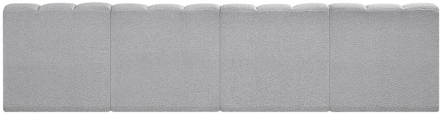 Arc Boucle Fabric 4pc. Sectional Grey from Meridian - Luna Furniture