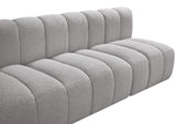 Arc Boucle Fabric 4pc. Sectional Grey from Meridian - Luna Furniture