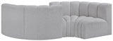 Arc Boucle Fabric 4pc. Sectional Grey from Meridian - Luna Furniture