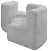 Arc Boucle Fabric 4pc. Sectional Grey from Meridian - Luna Furniture