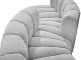 Arc Boucle Fabric 4pc. Sectional Grey from Meridian - Luna Furniture