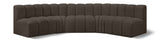 Arc Boucle Fabric 5pc. Sectional Brown from Meridian - Luna Furniture