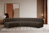 Arc Boucle Fabric 5pc. Sectional Brown from Meridian - Luna Furniture