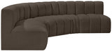 Arc Boucle Fabric 5pc. Sectional Brown from Meridian - Luna Furniture