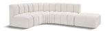 Arc Boucle Fabric 5pc. Sectional Cream from Meridian - Luna Furniture