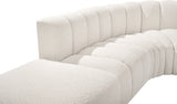 Arc Boucle Fabric 5pc. Sectional Cream from Meridian - Luna Furniture