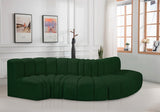 Arc Boucle Fabric 5pc. Sectional Green from Meridian - Luna Furniture