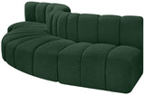 Arc Boucle Fabric 5pc. Sectional Green from Meridian - Luna Furniture