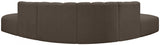 Arc Boucle Fabric 6pc. Sectional Brown from Meridian - Luna Furniture