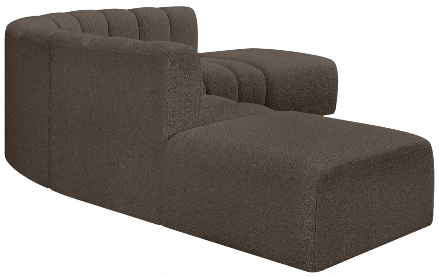 Arc Boucle Fabric 6pc. Sectional Brown from Meridian - Luna Furniture