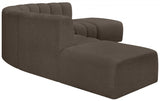 Arc Boucle Fabric 6pc. Sectional Brown from Meridian - Luna Furniture