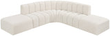 Arc Boucle Fabric 6pc. Sectional Cream from Meridian - Luna Furniture