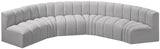 Arc Boucle Fabric 6pc. Sectional Grey from Meridian - Luna Furniture