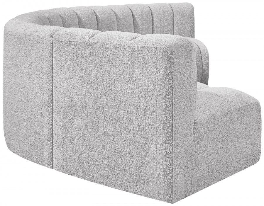 Arc Boucle Fabric 6pc. Sectional Grey from Meridian - Luna Furniture