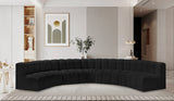 Arc Boucle Fabric 7pc. Sectional Black from Meridian - Luna Furniture