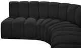 Arc Boucle Fabric 7pc. Sectional Black from Meridian - Luna Furniture