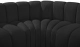 Arc Boucle Fabric 7pc. Sectional Black from Meridian - Luna Furniture