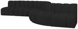 Arc Boucle Fabric 7pc. Sectional Black from Meridian - Luna Furniture