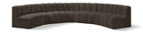 Arc Boucle Fabric 7pc. Sectional Brown from Meridian - Luna Furniture