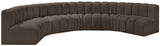 Arc Boucle Fabric 7pc. Sectional Brown from Meridian - Luna Furniture