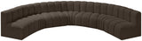 Arc Boucle Fabric 7pc. Sectional Brown from Meridian - Luna Furniture