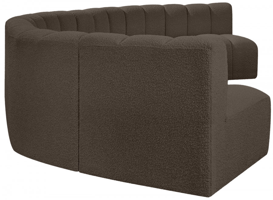 Arc Boucle Fabric 7pc. Sectional Brown from Meridian - Luna Furniture