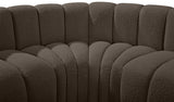 Arc Boucle Fabric 7pc. Sectional Brown from Meridian - Luna Furniture