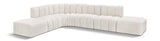 Arc Boucle Fabric 7pc. Sectional Cream from Meridian - Luna Furniture