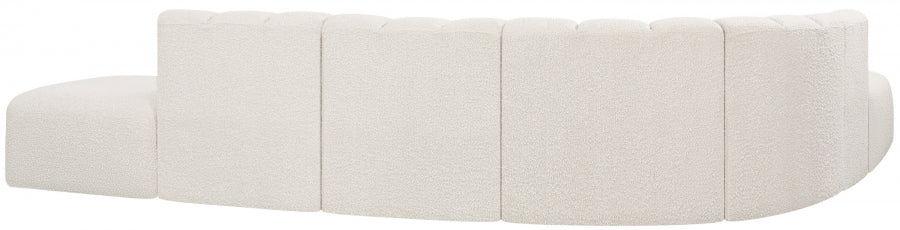 Arc Boucle Fabric 7pc. Sectional Cream from Meridian - Luna Furniture