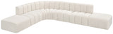 Arc Boucle Fabric 7pc. Sectional Cream from Meridian - Luna Furniture