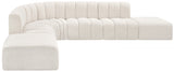 Arc Boucle Fabric 7pc. Sectional Cream from Meridian - Luna Furniture