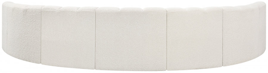 Arc Boucle Fabric 7pc. Sectional Cream from Meridian - Luna Furniture