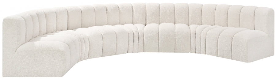 Arc Boucle Fabric 7pc. Sectional Cream from Meridian - Luna Furniture