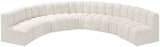 Arc Boucle Fabric 7pc. Sectional Cream from Meridian - Luna Furniture