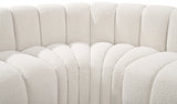 Arc Boucle Fabric 7pc. Sectional Cream from Meridian - Luna Furniture