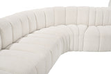 Arc Boucle Fabric 7pc. Sectional Cream from Meridian - Luna Furniture