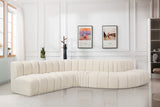 Arc Boucle Fabric 7pc. Sectional Cream from Meridian - Luna Furniture