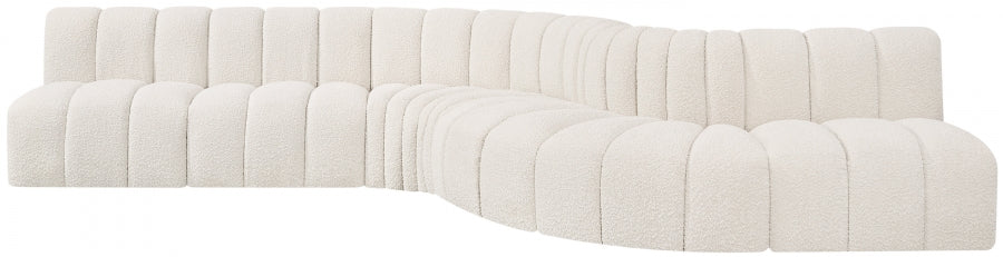 Arc Boucle Fabric 7pc. Sectional Cream from Meridian - Luna Furniture