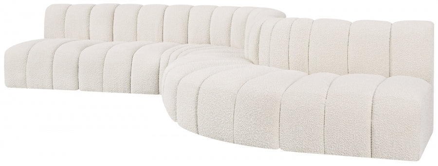 Arc Boucle Fabric 7pc. Sectional Cream from Meridian - Luna Furniture