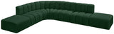 Arc Boucle Fabric 7pc. Sectional Green from Meridian - Luna Furniture