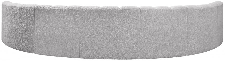 Arc Boucle Fabric 7pc. Sectional Grey from Meridian - Luna Furniture