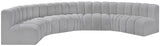 Arc Boucle Fabric 7pc. Sectional Grey from Meridian - Luna Furniture