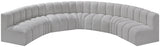 Arc Boucle Fabric 7pc. Sectional Grey from Meridian - Luna Furniture