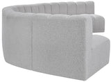 Arc Boucle Fabric 7pc. Sectional Grey from Meridian - Luna Furniture